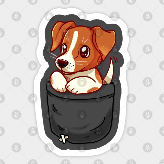 Pocket Cute Jack Russell Terrier Sticker by TechraPockets